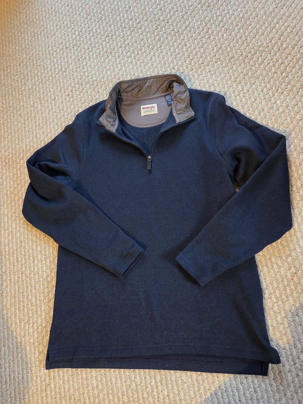 Wrangler Men's Navy Quarter-Zip Sweater